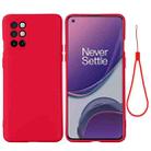 For OnePlus 8T / 8T+ 5G Pure Color Liquid Silicone Shockproof Full Coverage Case(Red) - 1