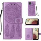For Samsung Galaxy A12 Dream Catcher Printing Horizontal Flip Leather Case with Holder & Card Slots & Wallet & Lanyard(Purple) - 1