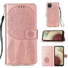 For Samsung Galaxy A12 Dream Catcher Printing Horizontal Flip Leather Case with Holder & Card Slots & Wallet & Lanyard(Rose Gold) - 1