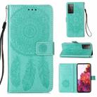 For Samsung Galaxy S21 Ultra 5G Dream Catcher Printing Horizontal Flip Leather Case with Holder & Card Slots & Wallet & Lanyard(Green) - 1