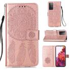 For Samsung Galaxy S21 Ultra 5G Dream Catcher Printing Horizontal Flip Leather Case with Holder & Card Slots & Wallet & Lanyard(Rose Gold) - 1