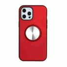 TPU+PC 2 in 1 Shockproof Case with Magnetic Round Car Holder For iPhone 12 Pro Max(Red) - 1