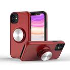 TPU+PC 2 in 1 Shockproof Case with Magnetic Round Car Holder For iPhone 11 Pro(Red) - 1