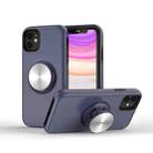 TPU+PC 2 in 1 Shockproof Case with Magnetic Round Car Holder For iPhone 12 / 12 Pro(Dark Blue) - 1