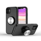 TPU+PC 2 in 1 Shockproof Case with Magnetic Round Car Holder For iPhone 12 mini(Black) - 1