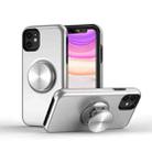 TPU+PC 2 in 1 Shockproof Case with Magnetic Round Car Holder For iPhone 12 mini(Silver) - 1