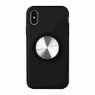 TPU+PC 2 in 1 Shockproof Case with Magnetic Round Car Holder For iPhone XR(Black) - 1