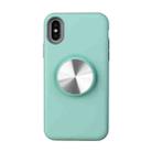 TPU+PC 2 in 1 Shockproof Case with Magnetic Round Car Holder For iPhone XS(Green) - 1