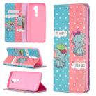 For OPPO A5 (2020) Colored Drawing Pattern Invisible Magnetic Horizontal Flip PU Leather Case with Holder & Card Slots & Wallet(Elephant) - 1