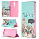 For OPPO A5 (2020) Colored Drawing Pattern Invisible Magnetic Horizontal Flip PU Leather Case with Holder & Card Slots & Wallet(Cat) - 1