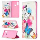 For OPPO A31 (2020) Colored Drawing Pattern Invisible Magnetic Horizontal Flip PU Leather Case with Holder & Card Slots & Wallet(Two Butterflies) - 1
