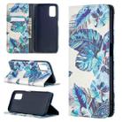 For OPPO A52 / A72 5G Colored Drawing Pattern Invisible Magnetic Horizontal Flip PU Leather Case with Holder & Card Slots & Wallet(Blue Leaf) - 1