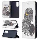 For Huawei P smart 2021 / Y7a Colored Drawing Pattern Invisible Magnetic Horizontal Flip PU Leather Case with Holder & Card Slots & Wallet(Girl) - 1