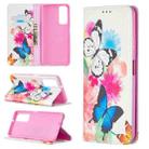 For Huawei P smart 2021 / Y7a Colored Drawing Pattern Invisible Magnetic Horizontal Flip PU Leather Case with Holder & Card Slots & Wallet(Two Butterflies) - 1