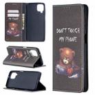 For Samsung Galaxy A12 Colored Drawing Pattern Invisible Magnetic Horizontal Flip PU Leather Case with Holder & Card Slots & Wallet(Bear) - 1