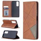 For Huawei P smart 2021 / Y7a Prismatic Invisible Magnetic Horizontal Flip Leather Case with Holder & Card Slots & Photo Frame(Brown) - 1