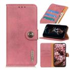 For OPPO A15 KHAZNEH Cowhide Texture Horizontal Flip Leather Case with Holder & Card Slots & Wallet(Pink) - 1