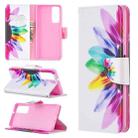 For Huawei P smart 2021 / Y7a Colored Drawing Pattern Horizontal Flip Leather Case with Holder & Card Slots & Wallet(Sun Flower) - 1