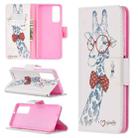 For Huawei P smart 2021 / Y7a Colored Drawing Pattern Horizontal Flip Leather Case with Holder & Card Slots & Wallet(Giraffe) - 1