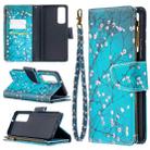 For Huawei P smart 2021 / Y7a Colored Drawing Pattern Zipper Horizontal Flip Leather Case with Holder & Card Slots & Wallet(Plum Blossom) - 1