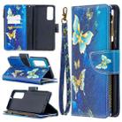For Huawei P smart 2021 / Y7a Colored Drawing Pattern Zipper Horizontal Flip Leather Case with Holder & Card Slots & Wallet(Gold Butterflies) - 1