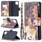 For Samsung Galaxy A12 Colored Drawing Pattern Zipper Horizontal Flip Leather Case with Holder & Card Slots & Wallet(Flower Elephant) - 1
