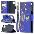 For Samsung Galaxy A12 Colored Drawing Pattern Zipper Horizontal Flip Leather Case with Holder & Card Slots & Wallet(Purple Butterflies) - 1