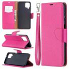 For Samsung Galaxy A12 Litchi Texture Pure Color Horizontal Flip PU Leather Case with Holder & Card Slots & Wallet & Lanyard(Rose Red) - 1