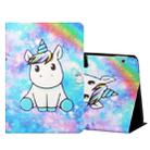 For Huawei MediaPad T5 10 inch Colored Drawing Horizontal Flip Leather Case with Holder & Card Slots(Unicorn) - 1