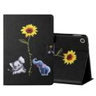 For Huawei Honor Pad 6 / X6 & Enjoy 2 & MatePad T10 / T10S Colored Drawing Horizontal Flip Leather Case with Holder & Card Slots(Elephant) - 1