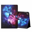 For Huawei Honor Pad 6 / X6 & Enjoy 2 & MatePad T10 / T10S Colored Drawing Horizontal Flip Leather Case with Holder & Card Slots(Wolf) - 1