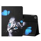 For Samsung Galaxy Tab A 10.1 2019 T515/T510 Colored Drawing Horizontal Flip Leather Case with Holder & Card Slots(Butterfly Cat) - 1