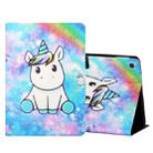 For Samsung Galaxy Tab A 10.1 2019 T515/T510 Colored Drawing Horizontal Flip Leather Case with Holder & Card Slots(Unicorn) - 1