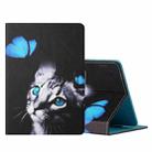 For 7 inch Tablet PC Universal Colored Drawing Horizontal Flip Leather Case with Holder & Card Slots(Butterfly Cat) - 1