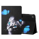 For Amazon Kindle Fire HD7 2015 / 2017 / 2019 Colored Drawing Horizontal Flip Leather Case with Holder & Card Slots(Butterfly Cat) - 1