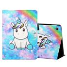 For Amazon Kindle Fire HD7 2015 / 2017 / 2019 Colored Drawing Horizontal Flip Leather Case with Holder & Card Slots(Unicorn) - 1