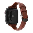 For Apple Watch Series 7 41mm / 6 & SE & 5 & 4 40mm / 3 & 2 & 1 38mm Crazy Horse Texture Genuine Leather Strap(Red Brown) - 1