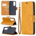 For Huawei P smart 2021 / Y7a Retro Lambskin Texture Pure Color Horizontal Flip PU Leather Case with Holder & Card Slots & Wallet & Lanyard(Yellow) - 1