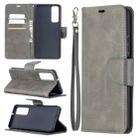 For Huawei P smart 2021 / Y7a Retro Lambskin Texture Pure Color Horizontal Flip PU Leather Case with Holder & Card Slots & Wallet & Lanyard(Grey) - 1