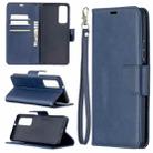 For Huawei P smart 2021 / Y7a Retro Lambskin Texture Pure Color Horizontal Flip PU Leather Case with Holder & Card Slots & Wallet & Lanyard(Blue) - 1
