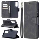 For Huawei P smart 2021 / Y7a Retro Lambskin Texture Pure Color Horizontal Flip PU Leather Case with Holder & Card Slots & Wallet & Lanyard(Black) - 1