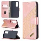 For Huawei P smart 2021 / Y7a Matching Color Crocodile Texture Horizontal Flip PU Leather Case with Wallet & Holder & Card Slots(Rose Gold) - 1