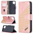 For Samsung Galaxy A12 Matching Color Crocodile Texture Horizontal Flip PU Leather Case with Wallet & Holder & Card Slots(Rose Gold) - 1