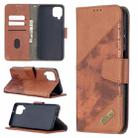 For Samsung Galaxy A12 Matching Color Crocodile Texture Horizontal Flip PU Leather Case with Wallet & Holder & Card Slots(Brown) - 1