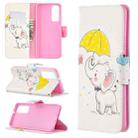 For Huawei P smart 2021 / Y7a Colored Drawing Pattern Horizontal Flip Leather Case with Holder & Card Slots & Wallet(Umbrella Elephant) - 1