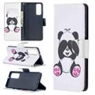 For Huawei P smart 2021 / Y7a Colored Drawing Pattern Horizontal Flip Leather Case with Holder & Card Slots & Wallet(Panda) - 1