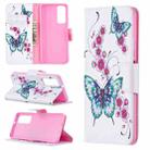 For Huawei P smart 2021 / Y7a Colored Drawing Pattern Horizontal Flip Leather Case with Holder & Card Slots & Wallet(Two Butterflies) - 1