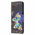 For Samsung Galaxy A12 Colored Drawing Pattern Horizontal Flip Leather Case with Holder & Card Slots & Wallet(Golden Butterfly) - 2