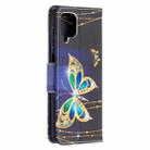 For Samsung Galaxy A12 Colored Drawing Pattern Horizontal Flip Leather Case with Holder & Card Slots & Wallet(Golden Butterfly) - 3