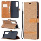 For Huawei P smart 2021 / Y7a Lite Color Matching Denim Texture Horizontal Flip Leather Case with Holder & Card Slots & Wallet & Lanyard(Brown) - 1